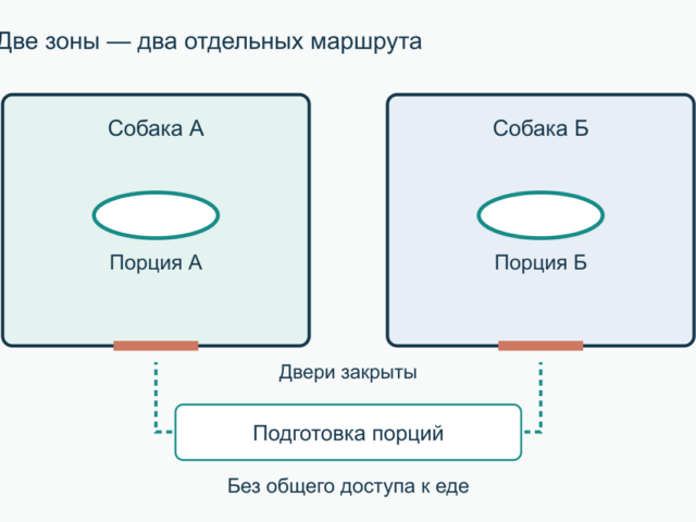 Как организовать кормление двух собак без конкуренции за миски