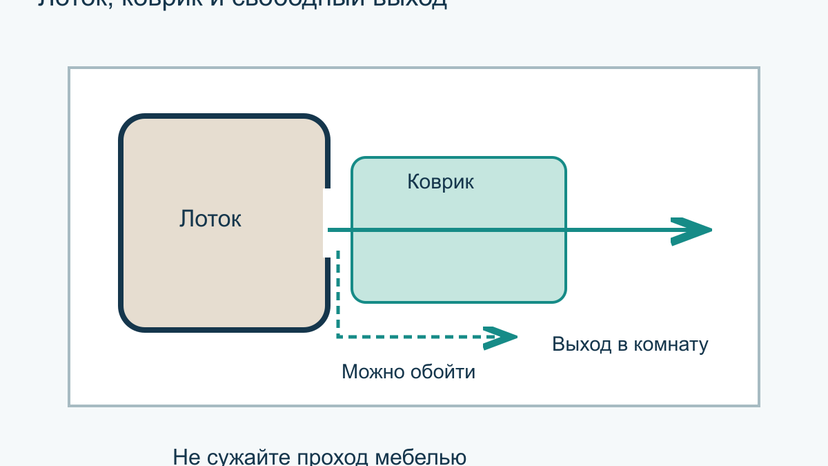 Наполнитель разносится по квартире: как обустроить зону лотка